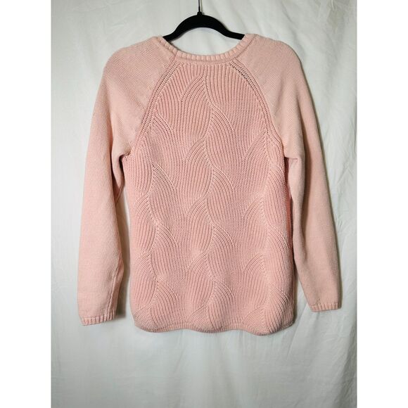 Talbots Women's Classic Blush Pink Pointelle Sweater, Size M - Picture 3 of 4